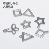 100pcs Stainless Steel Geometric Charm Triangle Square Star Butterfly Pendant