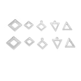 100pcs Stainless Steel Geometric Charm Triangle Square Star Butterfly Pendant