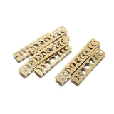 6Pcs Raw Brass Textured Moon Phase Necklace Bar Pendant Triple Crescent Moon Cha