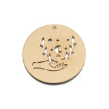 5Pcs Raw Brass Flat Circle Charm for DIY Earrings Necklace Jewelry