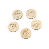 5Pcs Raw Brass Flat Circle Charm for DIY Earrings Necklace Jewelry