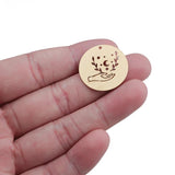 5Pcs Raw Brass Flat Circle Charm for DIY Earrings Necklace Jewelry
