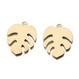 30Pcs Brass Monstera Plants Leaf Charms for Jewelry Making