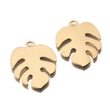 30Pcs Brass Monstera Plants Leaf Charms for Jewelry Making