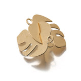 30Pcs Brass Monstera Plants Leaf Charms for Jewelry Making