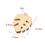 30Pcs Brass Monstera Plants Leaf Charms for Jewelry Making
