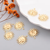 20pcs Smile Face Sun Stainless Steel Charms for DIY Necklace Bracelet Crafts
