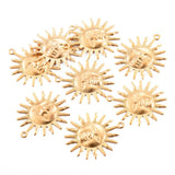 20pcs Smile Face Sun Stainless Steel Charms for DIY Necklace Bracelet Crafts