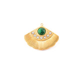 4Pcs Natural Stone Bohemia Charm Tassel Rhinestone Pendants