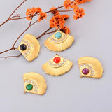 4Pcs Natural Stone Bohemia Charm Tassel Rhinestone Pendants