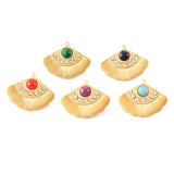 4Pcs Natural Stone Bohemia Charm Tassel Rhinestone Pendants