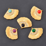 4Pcs Natural Stone Bohemia Charm Tassel Rhinestone Pendants