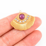 4Pcs Natural Stone Bohemia Charm Tassel Rhinestone Pendants