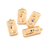 10Pcs Colorful Rhinestone Flower Charms for DIY Jewelry