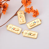 10Pcs Colorful Rhinestone Flower Charms for DIY Jewelry
