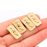 10Pcs Colorful Rhinestone Flower Charms for DIY Jewelry