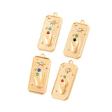 10Pcs Colorful Rhinestone Flower Charms for DIY Jewelry