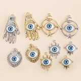 10pcs Silver Eye Charms Pendants for DIY Jewelry Making