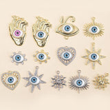 10pcs Silver Eye Charms Pendants for DIY Jewelry Making