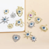 10pcs Silver Eye Charms Pendants for DIY Jewelry Making