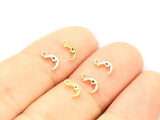 6pcs Real Plated Moon Charm for Earrings or Bracelet - G102