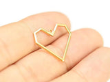 6pcs Hollow Heart Charm, Earring Charms For Hoops, Real Plated