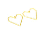 6pcs Hollow Heart Charm, Earring Charms For Hoops, Real Plated