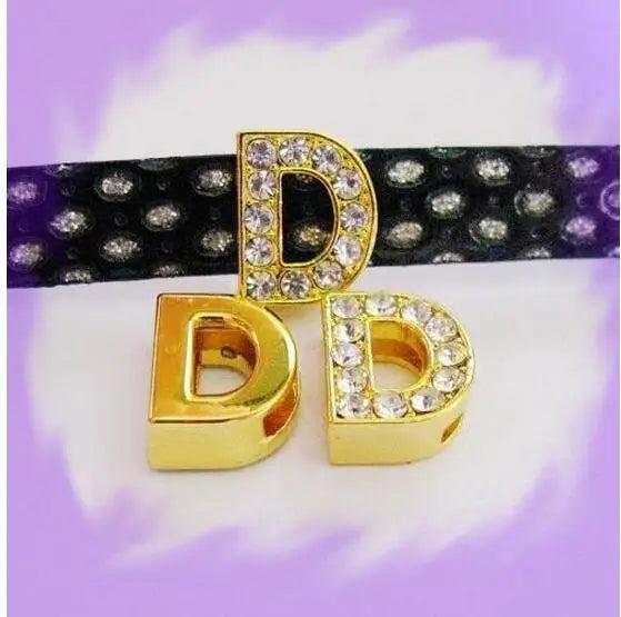 50pcs 8mm Rhinestone Slide Letters for Bracelets Collars DIY Accessories