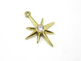Brass Star Charm Earring Pendant, Mini Huggie Earring Findings R1610