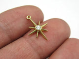 Brass Star Charm Earring Pendant, Mini Huggie Earring Findings R1610