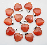 12pcs Agates Cat Eyes Stone 20mm Heart Pendant for Diy Jewelry
