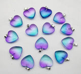12pcs Agates Cat Eyes Stone 20mm Heart Pendant for Diy Jewelry