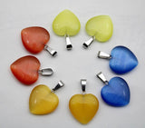 12pcs Agates Cat Eyes Stone 20mm Heart Pendant for Diy Jewelry