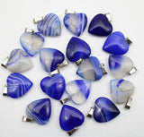 12pcs Agates Cat Eyes Stone 20mm Heart Pendant for Diy Jewelry