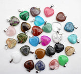 12pcs Agates Cat Eyes Stone 20mm Heart Pendant for Diy Jewelry
