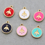 50Pcs Bee Enamel Charms for DIY Jewelry Accessories