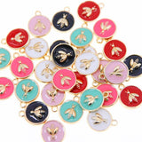 50Pcs Bee Enamel Charms for DIY Jewelry Accessories