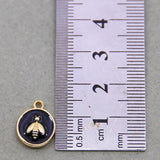 50Pcs Bee Enamel Charms for DIY Jewelry Accessories