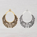 20x Tibetan Silver/Gold Boho Hollow Charms Pendants 35x29mm