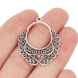 20x Tibetan Silver/Gold Boho Hollow Charms Pendants 35x29mm