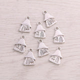 100PCS 10*15mm Zinc Alloy Double-faced Houses Charms Jewelry Making