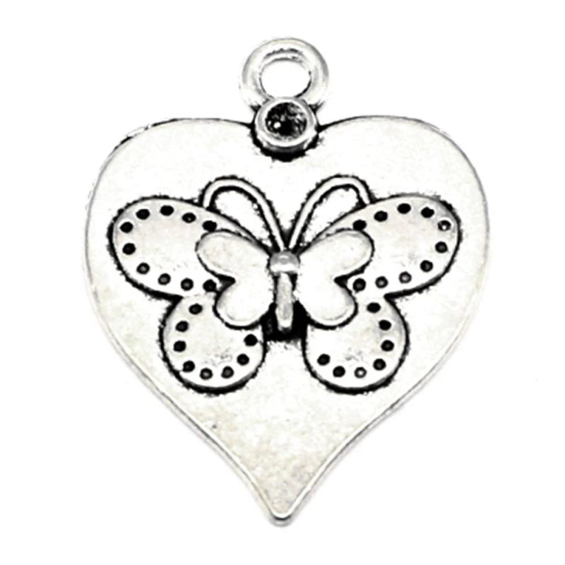 50pcs Love Butterfly Charm Jewelry Making DIY Finding 20x26mm