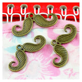 80pcs Vintage Moustache Charms For Jewelry Making Antique Beard Pendant