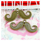 80pcs Vintage Moustache Charms For Jewelry Making Antique Beard Pendant