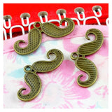 80pcs Vintage Moustache Charms For Jewelry Making Antique Beard Pendant