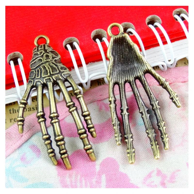 30PCS Vintage Skeleton Hand Charms Jewelry Findings