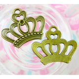 60 pcs Antique Bronze Crown Charms for Jewelry Making DIY Pendants