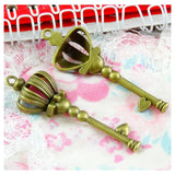 20pcs Crown Key Charm Antique Bronze Vintage Metal Alloy Pendant Charms Jewelry