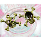 100Pcs Antique Bronze Skull Skeleton Charms Pendants DIY