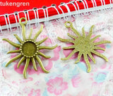 15pcs DIY Jewelry Sunflower Base Charms Pendants for Necklace Making